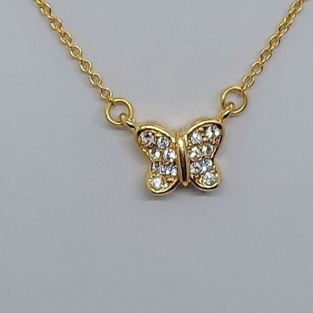 Monet rhinestone‎ butterfly necklace